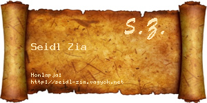 Seidl Zia névjegykártya